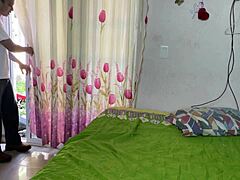 I Jerk Off On My Aunt's Bed While She Takes A Shower In Bathroom