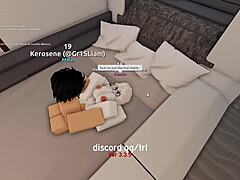 Horny man fucks and creampies me hard in Roblox condo game sex.
