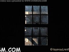 Captivating brunette floosy starts with wet pussy vibrator action in BDSM fetish slave play.