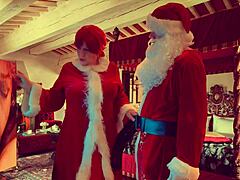 Granny Carmen's Christmas in July with fat dildo toys and hardcore dick fucking for mature milf orgasms.