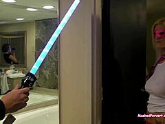 I feel thrilled about this rare full masked pervert session with oiled boobs and cumshot.