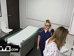 hey doctor, why are you fingering and fucking my tight teen pussy like this in the exam room?