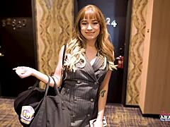 Inked brunette Pamela Morrison masturbates her shaved pussy with a vibrator