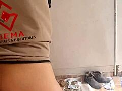 Colombian engineer Nataly feels so aroused fucking doggystyle before work. Her perfect body and ass get covered in cum, making her moan with intense passion