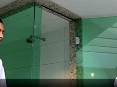 young stepson drills his busty stepmom's ass right after her shower in sheer outfit