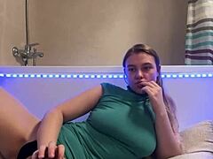 FAT TEEN BBW WITH BIG NATURAL TITS FINGERS HERSELF TO ORGASM IN BATHROOM