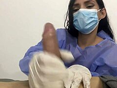 patient's monster cock too hard for nurse to resist deepthroat?