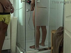 Why are you spying on me in the shower, stepson? Jerking off to your stepmom's naked body like that?