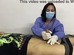 patient's monster cock too hard for nurse to resist deepthroat?