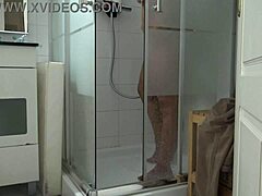 Why are you spying on me in the shower, stepson? Jerking off to your stepmom's naked body like that?