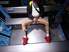 mexican tranny lifts miniskirt flashes perfect ass verga on cablebus