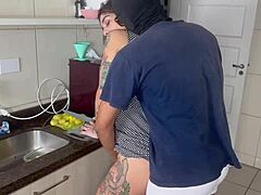 cooking with my buddy then bam his bbc barebacks me hard whoa