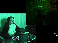 holy fuck bbw brunette's huge natural tits jiggle naked in night springs!