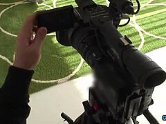 Pixie teen's juicy hairy twat vibrates to orgasm on casting heels!