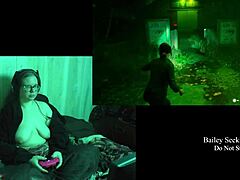 holy fuck bbw brunette's huge natural tits jiggle naked in night springs!