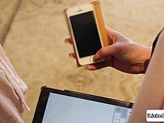 Blonde Wife Licks Ex-Wife's Shaved Pussy While Husband Watches Lesbian Play