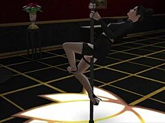 goth asian stripper aki teases maeverick with clothes rip anal in sims 4