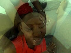 Ebony Whore Struggles Sucking Massive Black Cock