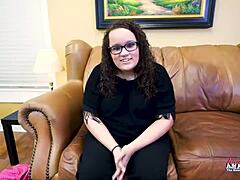 busty harper b deepthroats cock then bends for interracial banging n facial