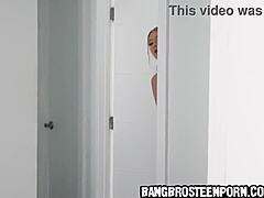 Naughty 18+ teen practices deep blowjob on black stepdad's monster cock