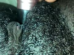 Watch Dripping Wet Ebony Pussy Get Ripped Clothes and Hairy Solo Orgasm Play