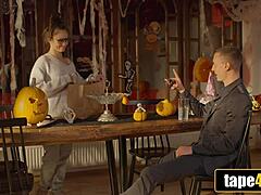 Halloween Hookup! Tattooed Latina Takes Massive Cock Hardcore Thrill