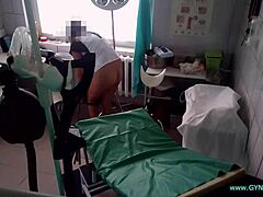gyno exam on patient with nurse using vibrator in hospital bdsm fetish