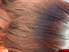 In the backyard, hot 19 year old latina sucks my cock before i blast cum on her small tits