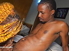 skinny ebony sarah bends over tiny waist for bbc doggystyle, cowgirl and missionary pounding