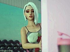 shadow training with brigitte in her gym licking pussy kissing tits horny