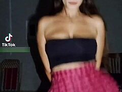 who wouldn't explode watching this busty brunette's huge natural tits bounce