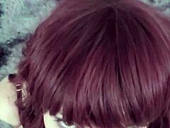 Redhead punk babe deepthroats cock before hard pounding