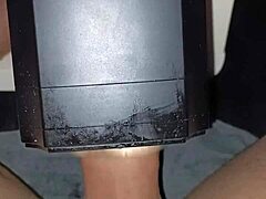 hey watch this stranger blast a huge cumshot from her lovense solace toy