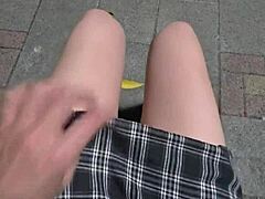 WATCH! Shemale Ting Xuan Pees Outdoor with Her Hard Cock Throbbing!