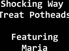 maria spreads small tits in latex gloves for screaming orgasm backstage