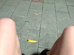 WATCH! Shemale Ting Xuan Pees Outdoor with Her Hard Cock Throbbing!