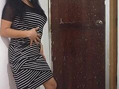 my sexy latina stepmom dances dirty flashing her cute ass before the wedding