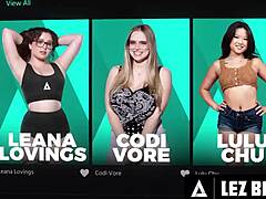 Ritchie catches Ameena Green pigtails in bathroom strap-on pounding her ebony pussy hard