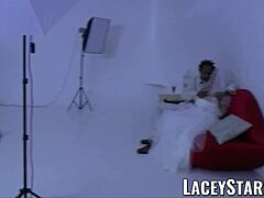 Laceystarr Granny Bride Takes BBC Doggystyle Facial in Fishnets After Bent Over Pounding