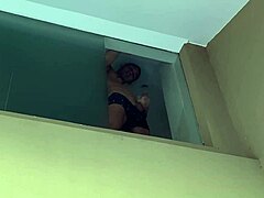 Horny Neighbor Katty West Fingers Pussy On Balcony Before Rough Anal