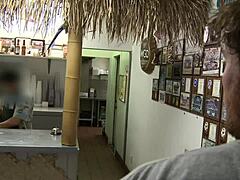 i'm shakin' watchin' busty blonde mom cindy behr stuff her twitchy pussy with cock in restaurant booth