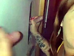 married redhead whore punished with gloryhole cocks then creampied by cuck
