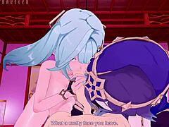 Genshin Impact Wangshu Inn Parody Lumine Kuki Shinobu Faruzan Layla Dinner Turns to Cowgirl Creampie Sex