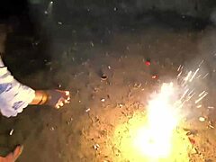 Chubby muscular housewife fingered licked deepthroat by bodybuilder husband rough Diwali dirty talk