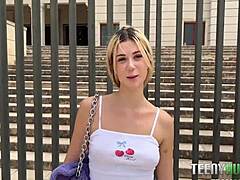 Petite Spanish Blonde Angelique Lapiedra Craves American Cock POV Desperately