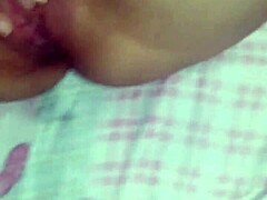 she cums hard fingering while rubbing cock on her ass