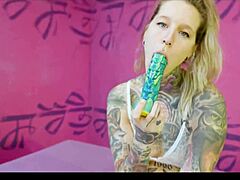 tattooed goth punk gapes ass on big dick dp toys