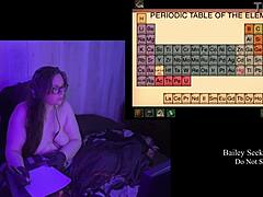 Brunette BBW bares big natural tits in naked remaster play