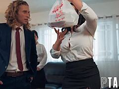 mommy's fat tits bounce in taboo cum-soaked threesome share