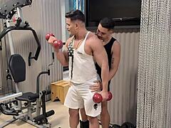 muscular brazilian bodybuilder gym assfucking fat ass to gaping mouth